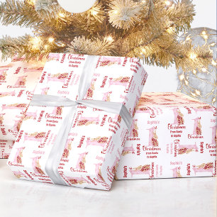 Papel De Regalo 1.ᵉʳ Navidad Nombra Nana Niña Rosa Número Uno