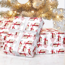 Papel De Regalo 1.ᵉʳ Navidades Nombre de ciervo Santa Hat Red Núme