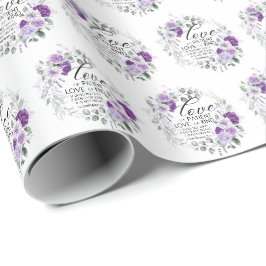 Papel De Regalo 1 Corintios 13:4 El amor es la floral violeta del