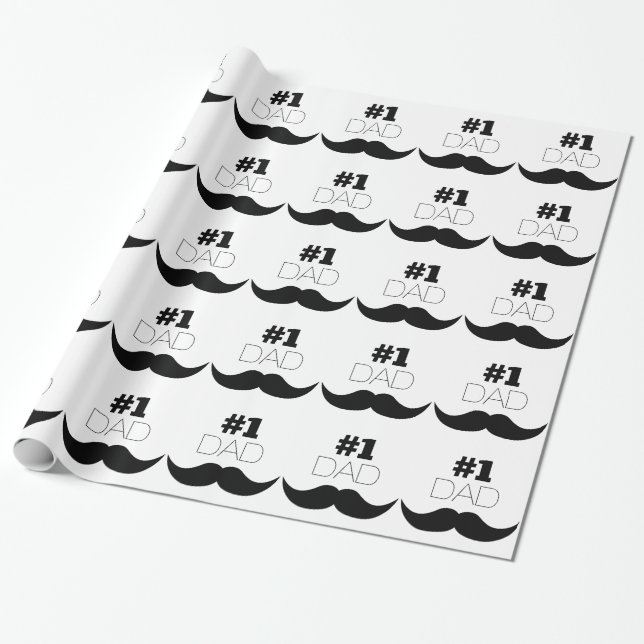 Papel De Regalo #1 Dolor negro de papá - Número uno (Desenrollado)
