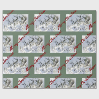 Papel De Regalo 2025 Christmas Wrapping Paper: Snow on Evergreen