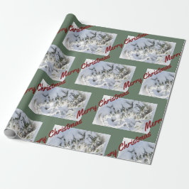 Papel De Regalo 2025 Christmas Wrapping Paper:  Snow on Evergreen