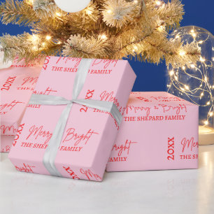 Papel De Regalo 2025 Navidades modernos de color moro y rosa claro