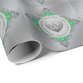 Papel De Regalo 20.º Aniversario del Boda Esmeralda