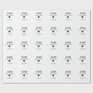 Papel De Regalo 20XX bold letter congrats graduation name heart si