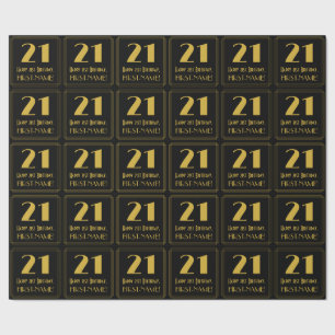 Papel De Regalo 21º cumpleaños ~ Art Deco Inspirado look "21", n