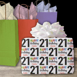 Papel De Regalo 21.ª denominación de Personalizable de cumpleaños 