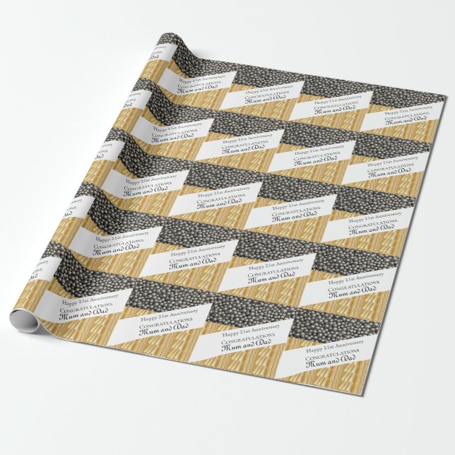 Papel De Regalo 21.º Aniversario Boda (Desenrollado)