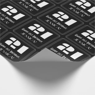 Papel De Regalo 21 Aniversario: Aspecto inspirado en el Art Deco "