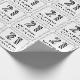 Papel De Regalo 21 Aniversario: Estilo inspirado en el Art Deco "2