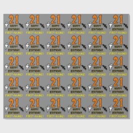 Papel De Regalo 21 Aniversario: Tembloroso tema de Halloween, nomb