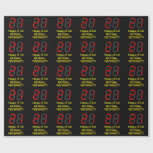 21° cumpleaños: Red Digital Clock Style "21" + Nom