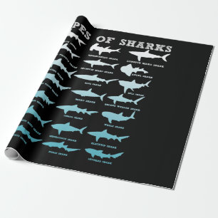 Papel De Regalo 21 tipos de biología marina de tiburones