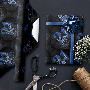 Papel De Regalo 21 y legal   Purpurina de la Moda de cumpleaños 21