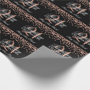 Papel De Regalo 21ro negro del confeti del purpurina del