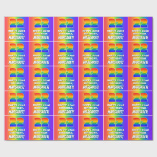 Papel De Regalo 22.º cumpleaños: Colorido, divertido patrón arcoir
