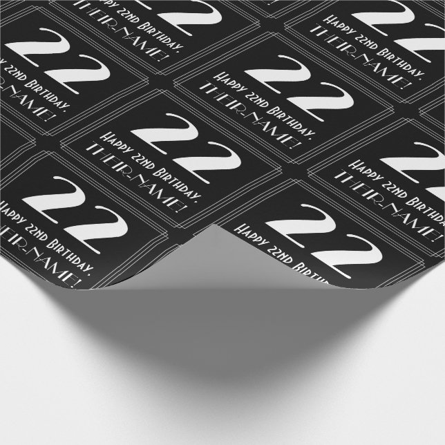 Papel De Regalo 22° cumpleaños - Aspecto inspirado en el Art Deco  (Esquina)