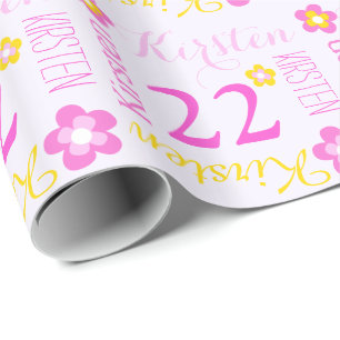 Papel De Regalo 22do abrigo personalizado flor del cumpleaños de