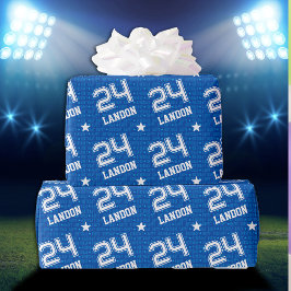 Papel De Regalo 24.ª tipografía de cumpleaños Azul