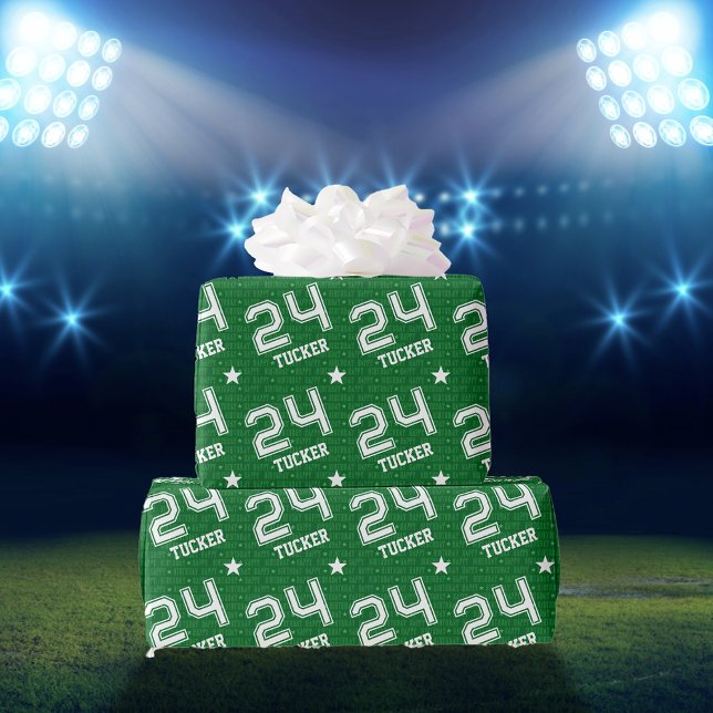 Papel De Regalo 24.º cumpleaños Tucker Nombre personalizado Tipogr (Subido por el creador)