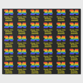 Papel De Regalo 24 Aniversario del nacimiento: Inspirado arcoiris 