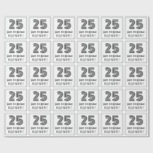 Papel De Regalo 25º cumpleaños: Estilo Art Decó Inspirado "25" 
