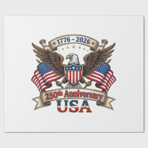 Papel De Regalo 250 años americano 250 aniversario 4 de julio 1