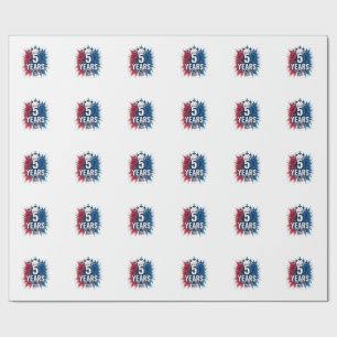 Papel De Regalo 250 Años Aniversario Jets Patrióticos Diseño Vecto