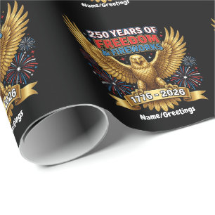 Papel De Regalo 250 años de libertad y fuegos artificiales