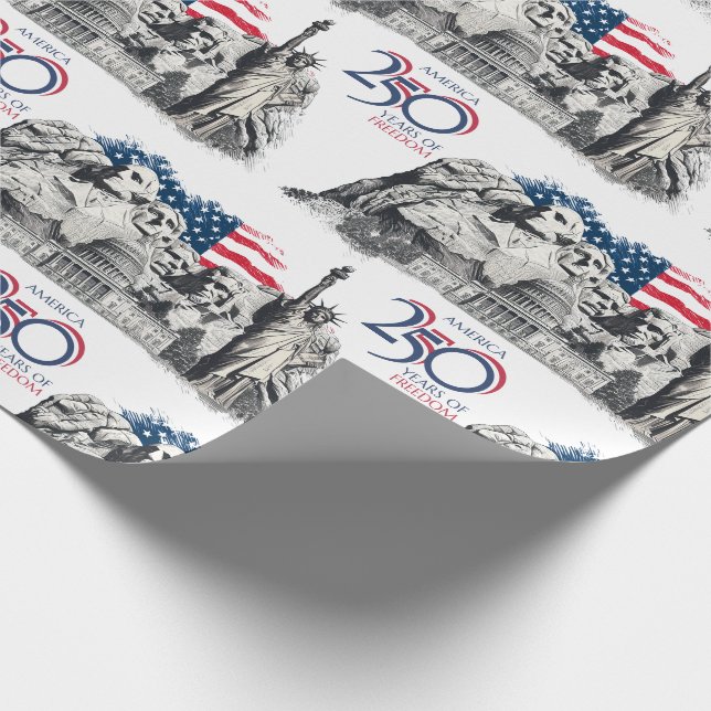 Papel De Regalo 250 years of Freedom USA Independence (Esquina)