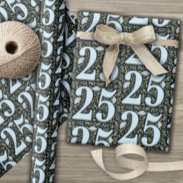 Papel De Regalo 25.ª tipografía floral filigrí