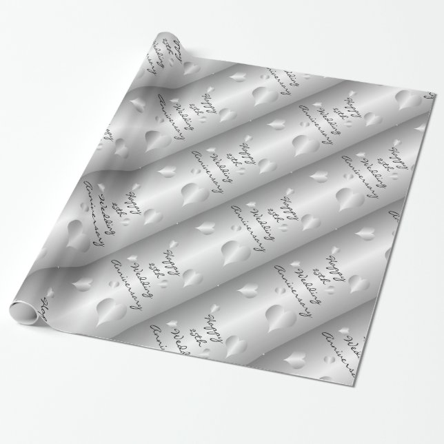 Papel De Regalo 25.º Aniversario Boda (Desenrollado)