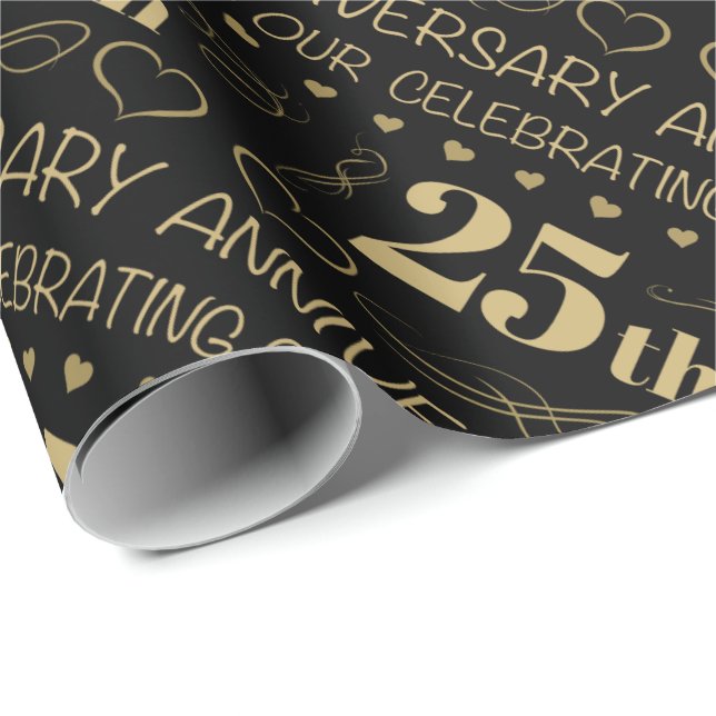 Papel De Regalo 25.º Aniversario Boda (Esquina del rollo)