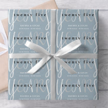 25.º regalo de aniversario de Boda azul plateado