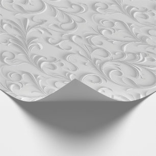 Papel De Regalo 25° Aniversario Boda de Plata Blanca
