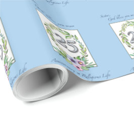 Papel De Regalo 25° aniversario de la corona católica y la plata