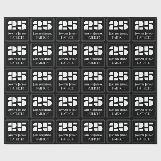 Papel De Regalo 25 Aniversario del nacimiento: Aspecto inspirado p (Costura)