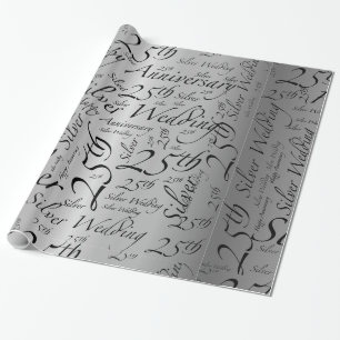 Papel De Regalo 25to aniversario de la bodas de plata