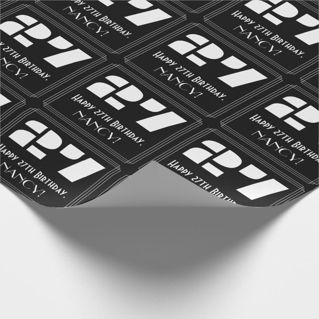 Papel De Regalo 27 Aniversario del nacimiento: Aspecto inspirado p (Esquina)