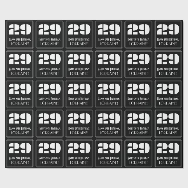 Papel De Regalo 29º cumpleaños: Aspecto inspirado en el Art Deco " (Costura)