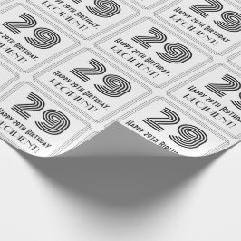Papel De Regalo 29º cumpleaños: Estilo inspirado en el Art Deco "2
