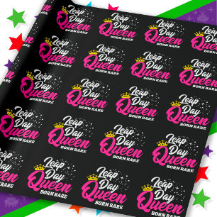 Papel De Regalo 29 Feb. Día del Salto Reina Año Año Cumpleaños Nac