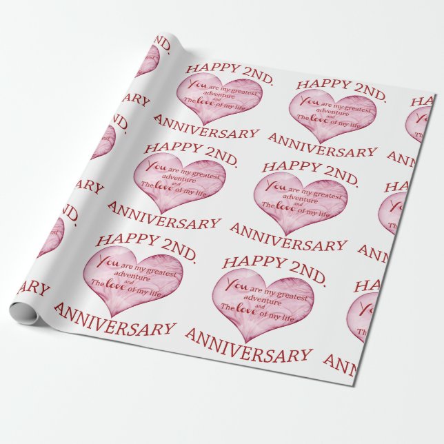 Papel De Regalo 2.ª. Aniversario (Desenrollado)
