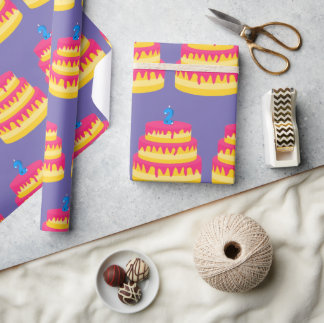 Papel De Regalo 2.º Pastel Rosa de Cumpleaños