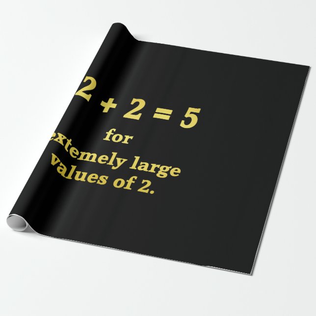 Papel De Regalo 2 + 2 = 5  Chiste matemático divertido (Desenrollado)