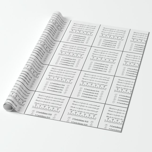 Papel de regalo 2 Corintios 9:15 Cristiano (Desenrollado)
