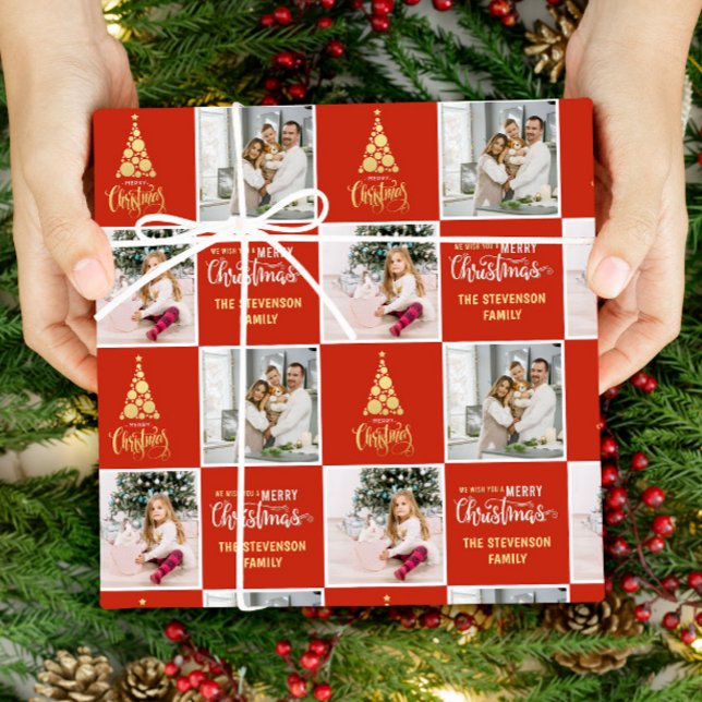 Papel De Regalo 2 Foto Elegante Feliz Navidad Gold (Subido por el creador)