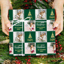 2 Fotografía Elegante Golden Green Feliz Navidad