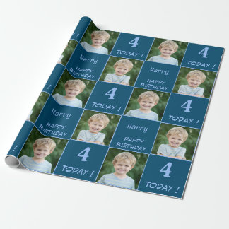 Papel De Regalo 2 Personalizado de fotografía niño de cumpleaños f