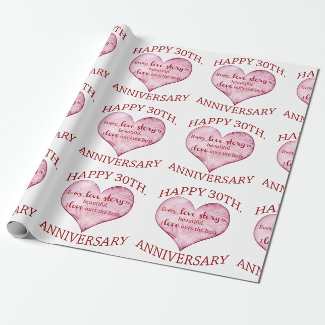 Papel De Regalo 30.ª. Aniversario (Desenrollado)
